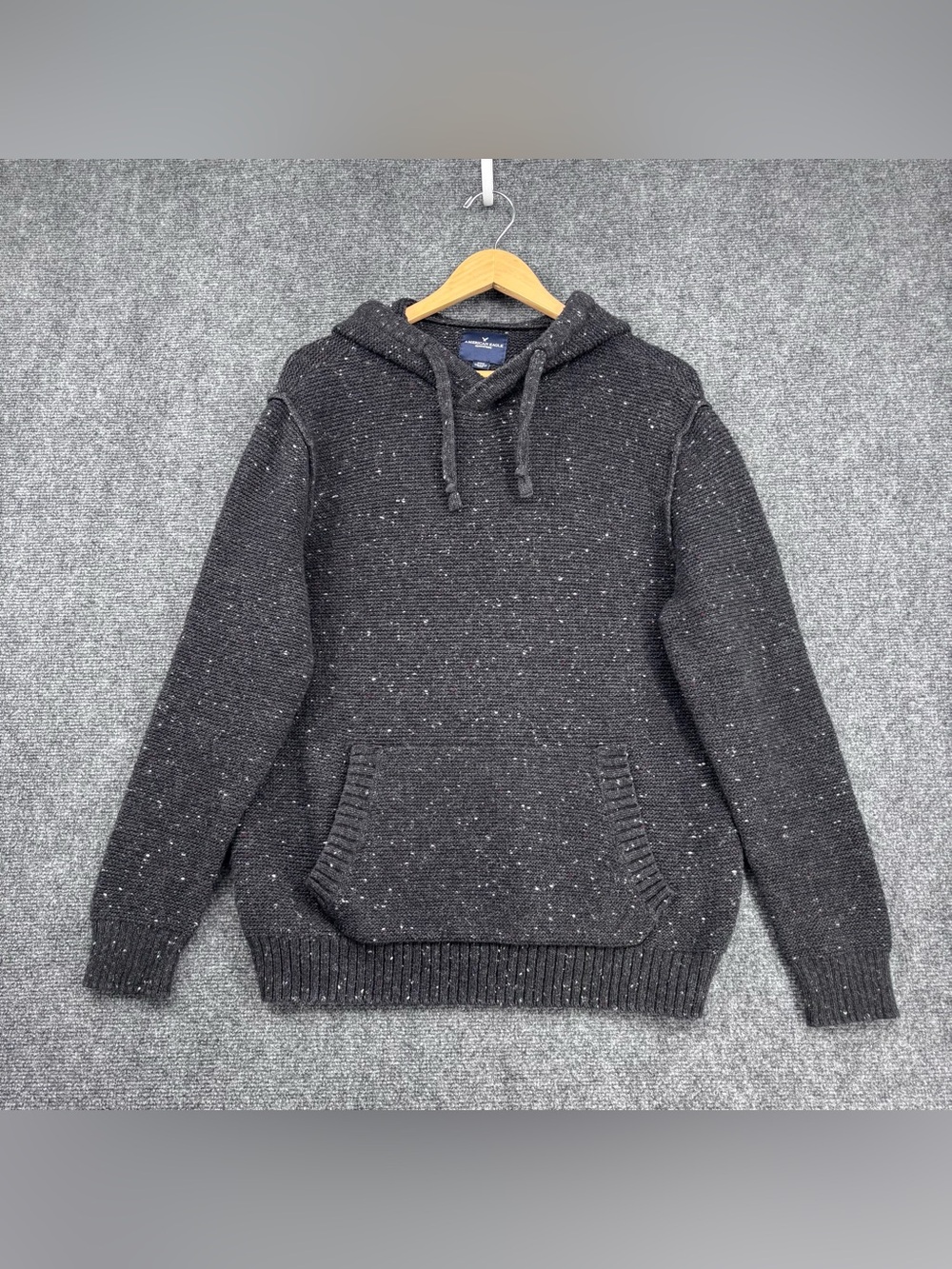 American Eagle Gray Campcore Preppy Casual Knit Hoodie Men’s M